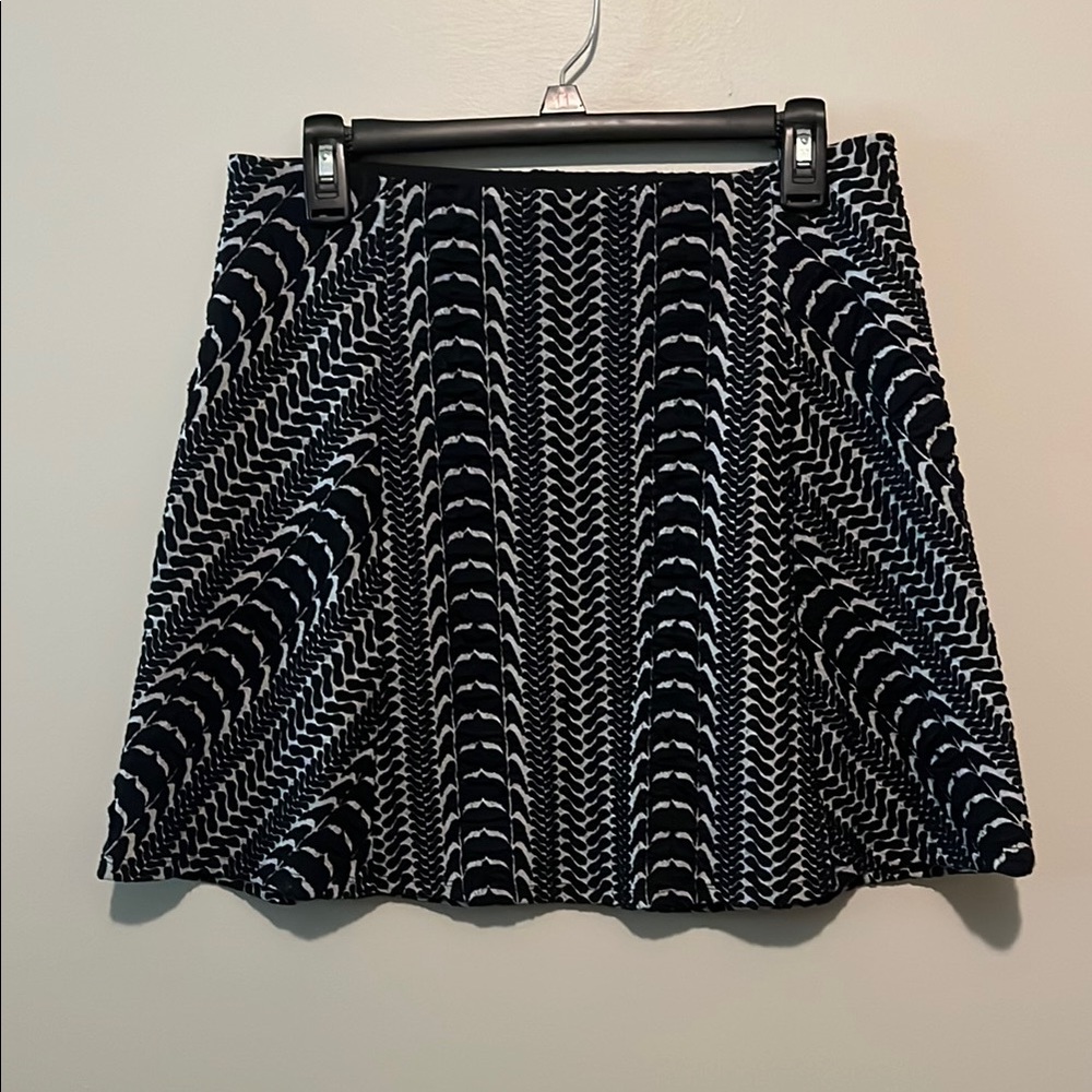 Zara Black and White Skater Mini Skirt *Size L